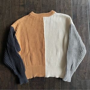 Neutral colorblock sweater